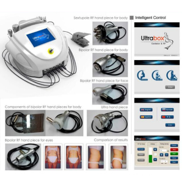 Cavitation ultrasonique et corps de rf amincissant la machine pour la cellulite et serrant la peau